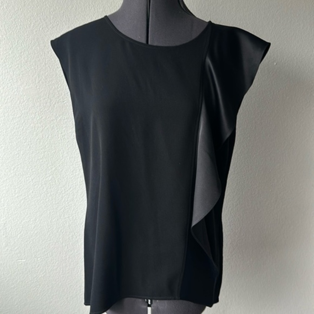Halston Heritage top black size Large luxury side flare elegant dressy
